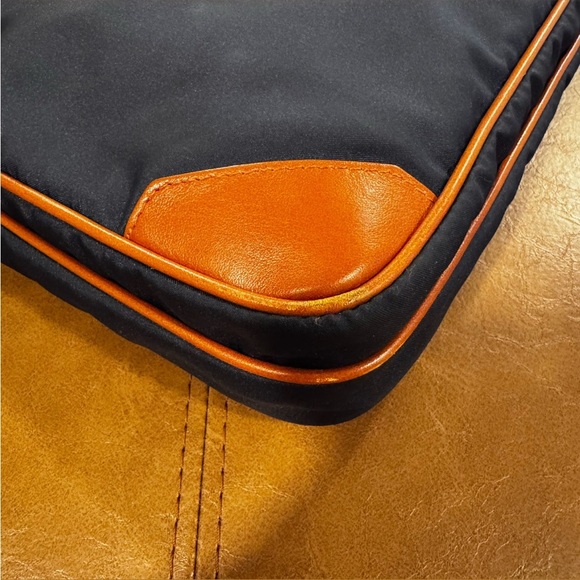 MONTBLANC Navy Blue Canvas & Brown Leather Sartorial Jet Reporter Crossbody Bag - Picture 16 of 16